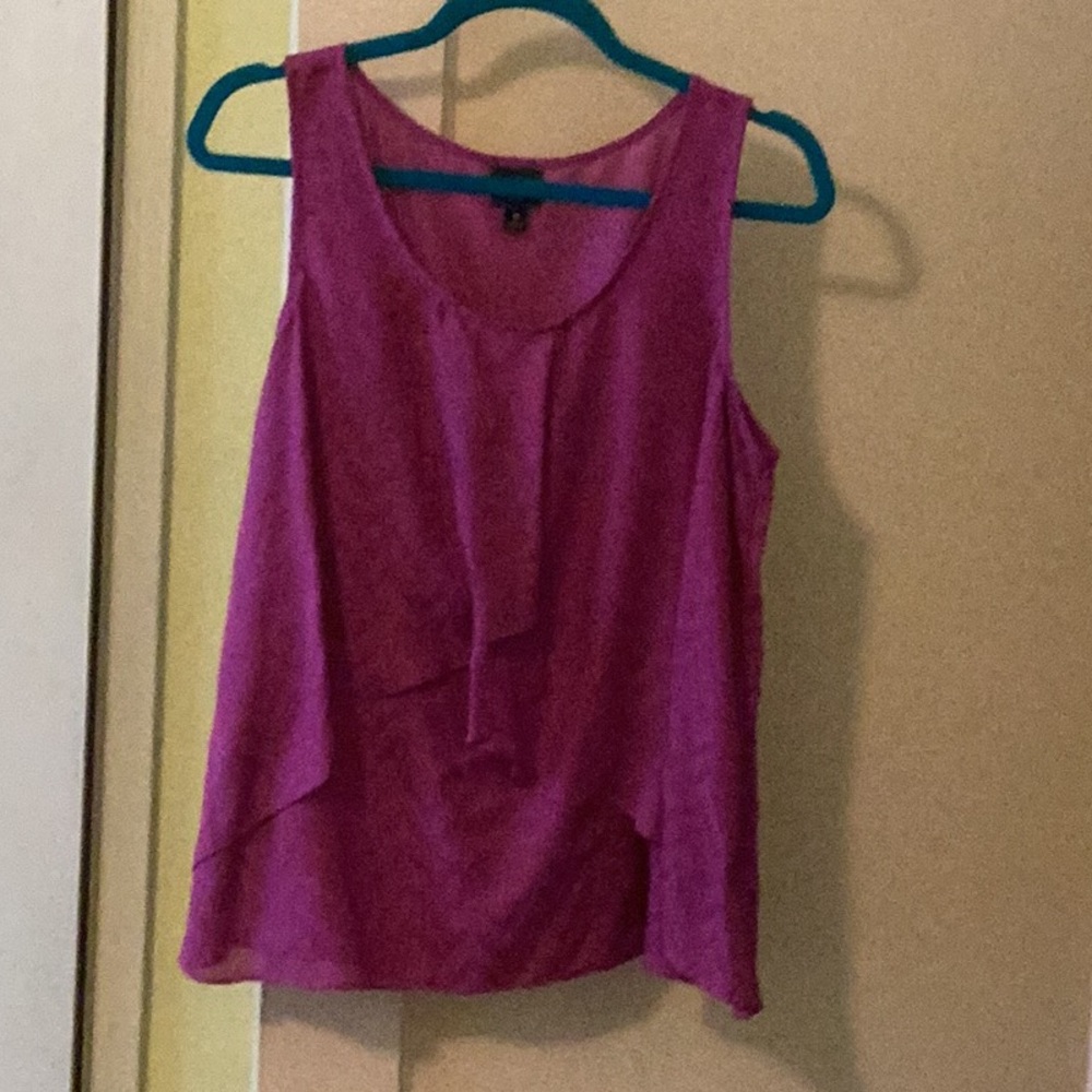 Purple Tank Top with Scoop Neck and Tie Front